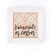 P. Graham Dunn Bienvenido A Casa Peach Quatrefoil 5 x 5 Pine Wood White Framed Art Sign