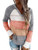 N  D Womens Hooded Sweater Casual Rib Knitted Long Sleeve Loose Fitting Pullover with Drawstring Hood Orange M