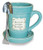 Divinity Boutique 22865 Flower Pot Plant Faith - Aqua (Spoon With Scripture) Multicolor