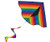 In the Breeze Rainbow Stripe Delta Kite with Spinning Tail