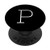 P Initial Name Monogram White Capital Letter PopSockets Grip and Stand for Phones and Tablets