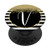 Monogram V Chic Black and White Stripe Patterned PopSockets Grip and Stand for Phones and Tablets