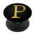 Golden Letter P Monogram On Black PopSockets PopGrip Swappable Grip for Phones  and  Tablets