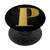 Golden Letter P Monogram On Black PopSockets PopGrip Swappable Grip for Phones  and  Tablets