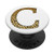 Yellow Leopard Pattern letter C Phone Grip On a White PopSockets PopGrip Swappable Grip for Phones  and  Tablets