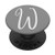 Silver White Initial Letter W On Light Grey PopSockets PopGrip Swappable Grip for Phones  and  Tablets