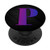 Purple and Blue Letter P Monogram On Black PopSockets Grip and Stand for Phones and Tablets