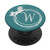 Letter W Gift Teal Unicorn Monogram Initial W PopSockets Grip and Stand for Phones and Tablets