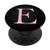 Pink watercolor Letter E Monogram On Black PopSockets Grip and Stand for Phones and Tablets