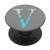 Silver Light Blue Initial Letter V On Light Grey PopSockets PopGrip Swappable Grip for Phones  and  Tablets