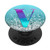 Purple Turquoise Initial Letter V On Silver Light Blue PopSockets PopGrip Swappable Grip for Phones  and  Tablets