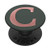Golden Rose Pink Letter C Monogram On Midnight Green Match PopSockets PopGrip Swappable Grip for Phones  and  Tablets
