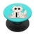 Caticorn Kittycorn Kitty Cat Unicorn Lover Aqua Letter E PopSockets Grip and Stand for Phones and Tablets