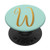 Golden Initial Letter W On Mint Green PopSockets PopGrip Swappable Grip for Phones  and  Tablets