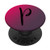 Pink Red Purple Ombre Letter P Black Monogram Initial P PopSockets Grip and Stand for Phones and Tablets