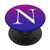Silver White Initial Letter N Phone grip Purple Blue PopSockets PopGrip Swappable Grip for Phones  and  Tablets
