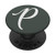 Silver White Letter P Monogram On Midnight Green Match PopSockets PopGrip Swappable Grip for Phones  and  Tablets
