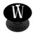 Letter W Initial Personalized Cat Lover Monogram PopSockets Grip and Stand for Phones and Tablets