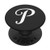 P Initial Monogram White on Gray Capital Letter PopSockets Grip and Stand for Phones and Tablets