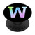 Watercolor Pastel Color Monogram Initial Letter W PopSockets Grip and Stand for Phones and Tablets