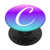 White Monogram Letter C Initial Teal Purple Pink PopSockets PopGrip Swappable Grip for Phones  and  Tablets