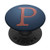 Rose Pink Letter P Monogram On Navy Blue PopSockets PopGrip Swappable Grip for Phones  and  Tablets