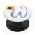 Letter W watercolor sunflower monogram initial W for girls PopSockets Grip and Stand for Phones and Tablets