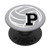 Monogram Initial P - Gray Volleyball With Letter P PopSockets Grip and Stand for Phones and Tablets