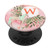 Unicorn Flowers Monogram Initial Letter W Pink Gradient PopSockets Grip and Stand for Phones and Tablets