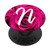 Pink Rose Pop Letter N Phone Stand Monogram Initial PopSockets Grip and Stand for Phones and Tablets