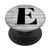 Black Pattern Initial Letter-E On Vintage Gray Look PopSockets PopGrip Swappable Grip for Phones  and  Tablets