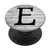 Black Pattern Initial Letter-E On Vintage Gray Look PopSockets PopGrip Swappable Grip for Phones  and  Tablets