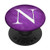 Silver White Initial Letter N Phone grip Vintage Purple PopSockets PopGrip Swappable Grip for Phones  and  Tablets
