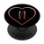 Rose Pink Heart Letter N Initial Monogram Black Cute PopSockets Grip and Stand for Phones and Tablets
