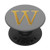 Golden Initial Letter W On Light Grey PopSockets PopGrip Swappable Grip for Phones  and  Tablets