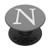 Silver White Initial Letter N On Light Grey PopSockets PopGrip Swappable Grip for Phones  and  Tablets