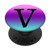 Black Pattern Initial Letter V On Teal Purple Pink Ombre PopSockets PopGrip Swappable Grip for Phones  and  Tablets