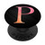 Pink orange watercolor Letter P Monogram On Black PopSockets Grip and Stand for Phones and Tablets