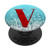Red Initial Letter V On Silver Light Blue PopSockets PopGrip Swappable Grip for Phones  and  Tablets