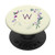 Floral Monogram Initial Letter W Watercolor Personalized PopSockets PopGrip Swappable Grip for Phones  and  Tablets