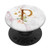 Initial Letter P Monogram Rose Pink Marble Floral PopSockets Grip and Stand for Phones and Tablets