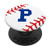 Baseball Letter P Initial Gift Ball Player Gift for Guys PopSockets Grip and Stand for Phones and Tablets