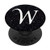 Black Glamour Monogram Letter W Initial PopSockets Grip and Stand for Phones and Tablets
