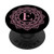 Pink Black Mandala Flower Monogram Letter E Initial PopSockets PopGrip Swappable Grip for Phones  and  Tablets