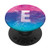 Teal Aqua Blue Pink Gradient White Monogram Initial Letter E PopSockets Grip and Stand for Phones and Tablets