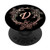 Monogram Letter V Initial Floral Personalized Design PopSockets Grip and Stand for Phones and Tablets