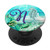 Blue Seahorse Monogram Letter N Art Script Initial Letter PopSockets Grip and Stand for Phones and Tablets
