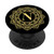 Sunflower Yellow Black Mandala Monogram Letter N Initial PopSockets PopGrip Swappable Grip for Phones  and  Tablets