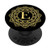 Sunflower Yellow Black Mandala Monogram Letter E Initial PopSockets PopGrip Swappable Grip for Phones  and  Tablets