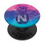 Teal Blue Pink Gradient Pineapple Monogram Initial Letter N PopSockets Grip and Stand for Phones and Tablets